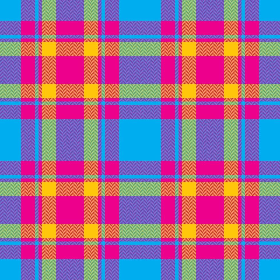 Plaid seamless pattern in blue. Check fabric texture. Vector textile print.