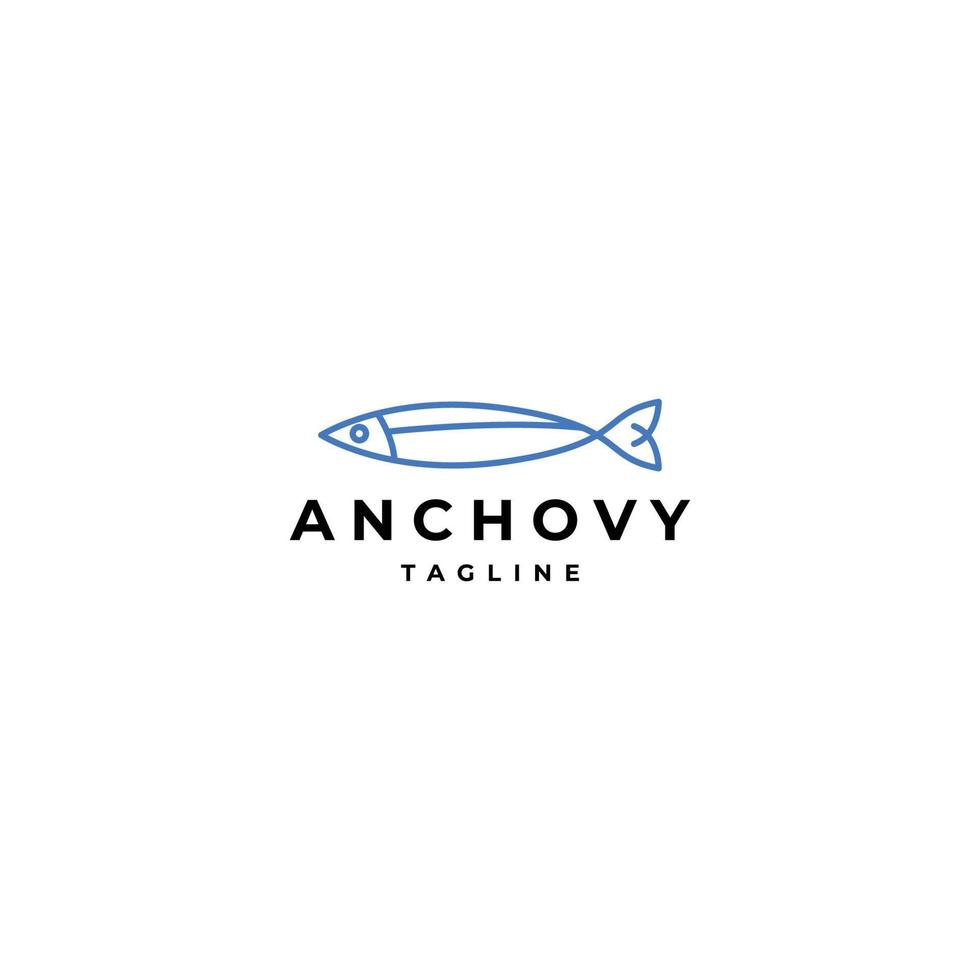 vector de icono de diseño de logotipo de anchoa