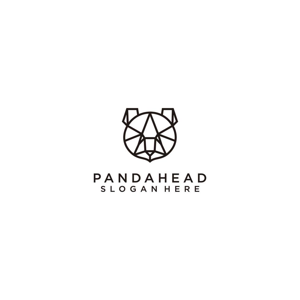 vector de icono de diseño de logotipo de cabeza de panda