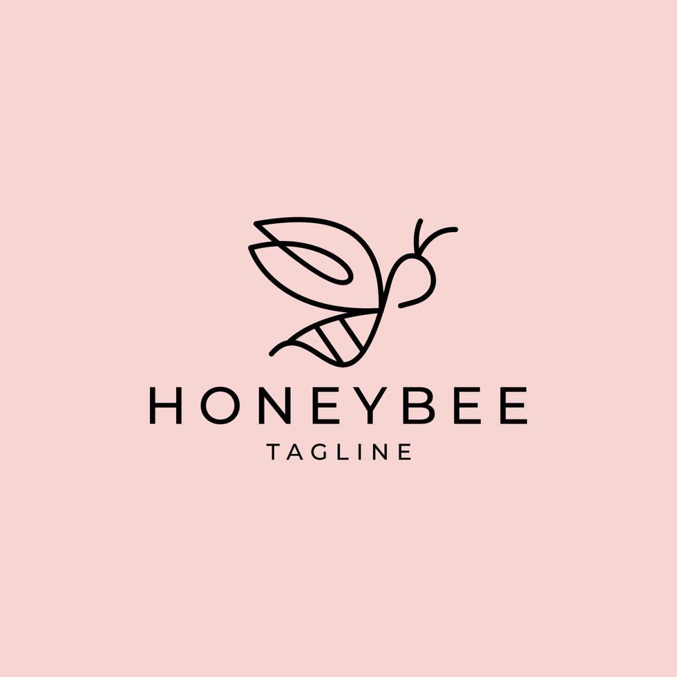 Honey bee logo design icon template vector