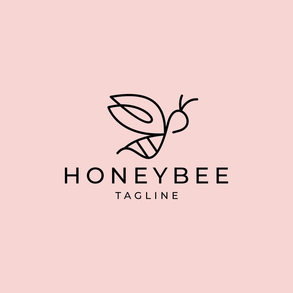 plantilla de icono de diseño de logotipo de abeja de miel vector