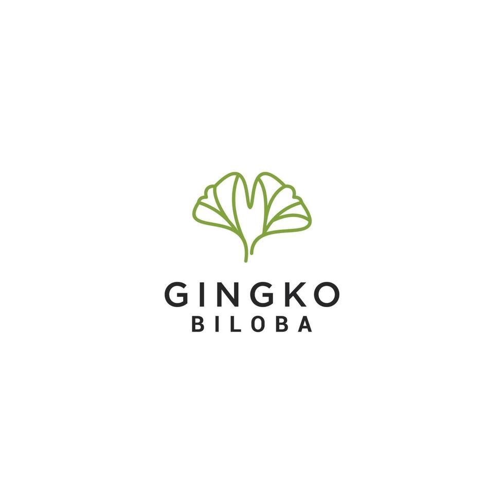 vector de icono de diseño de logotipo de gingko