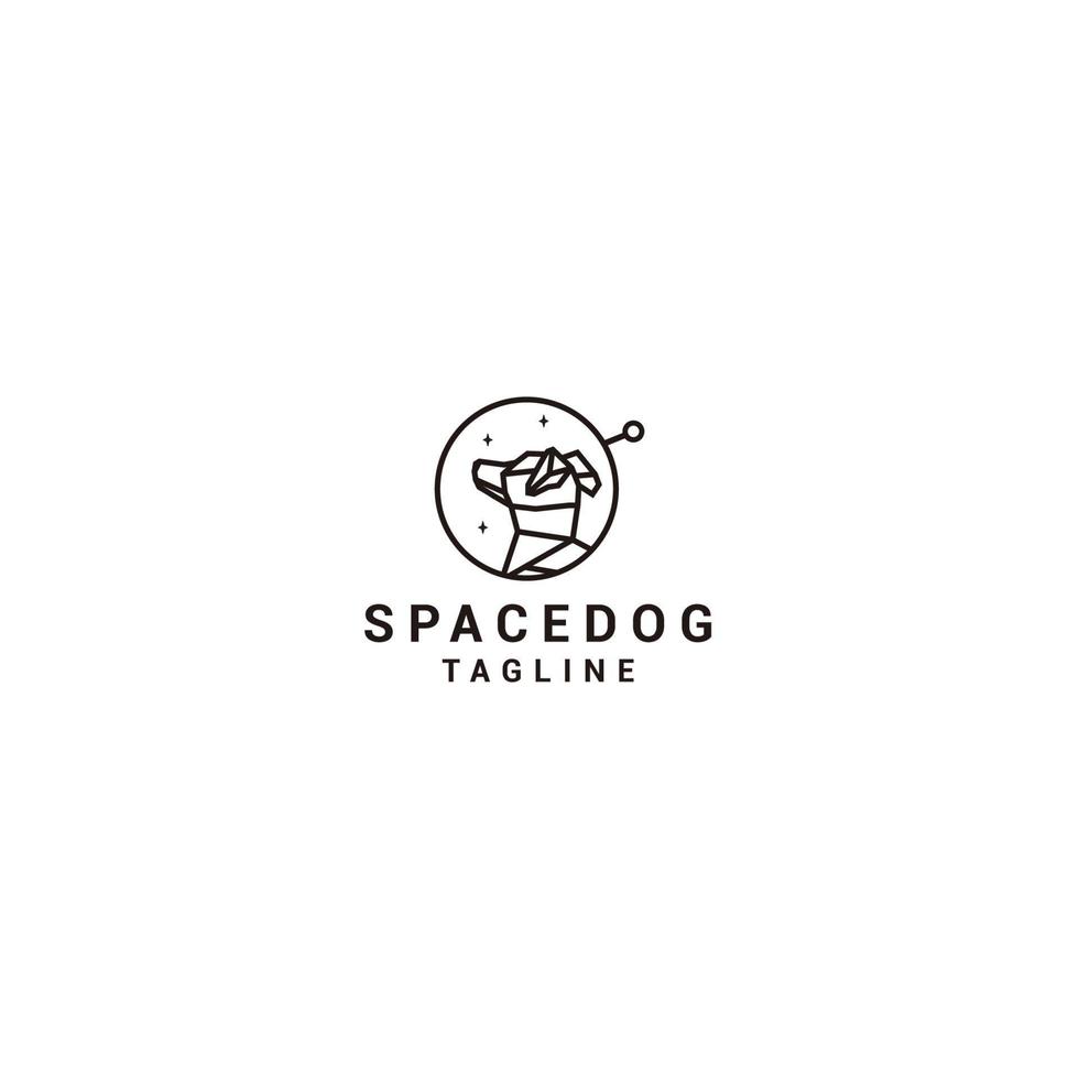 vector de icono de diseño de logotipo de perro espacial