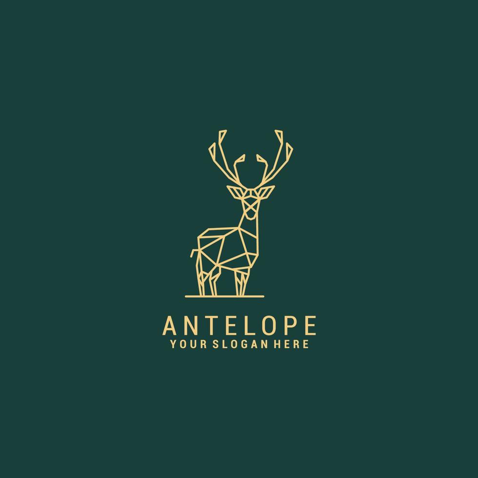 vector de icono de diseño de logotipo de antílope
