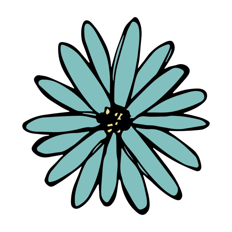 imágenes prediseñadas de flores simples. garabato floral dibujado a mano. para impresión, web, diseño, decoración, logotipo vector