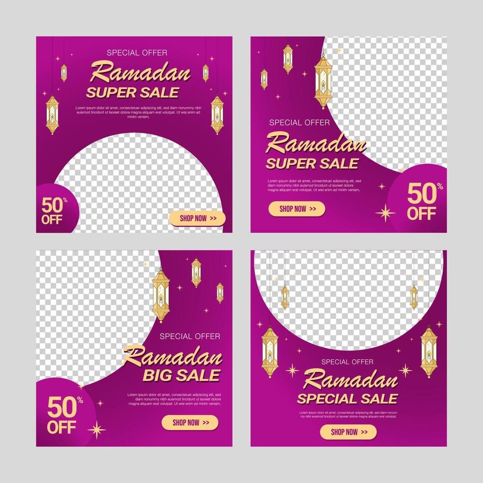 ramadan sale social media post template banner advertising vector