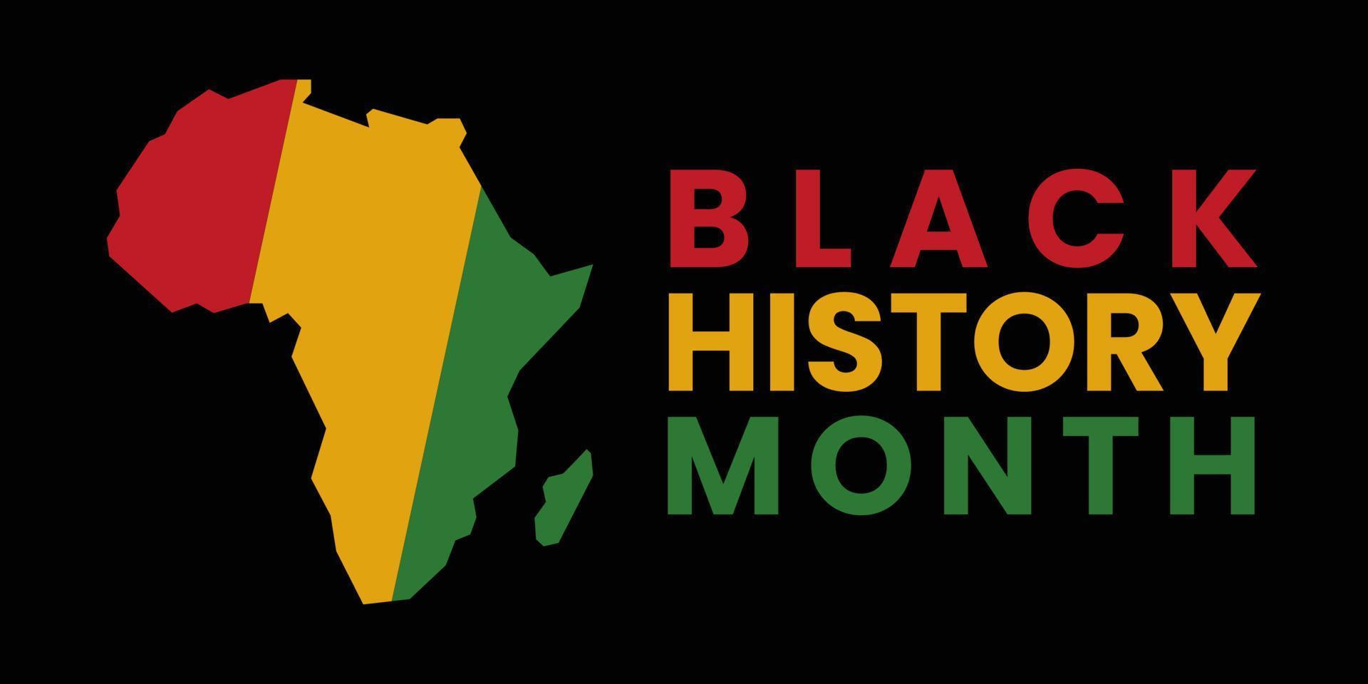 Black history month february 2023 modern creative banner, sign, design concept, social media post, template with red, green and yellow african background vector