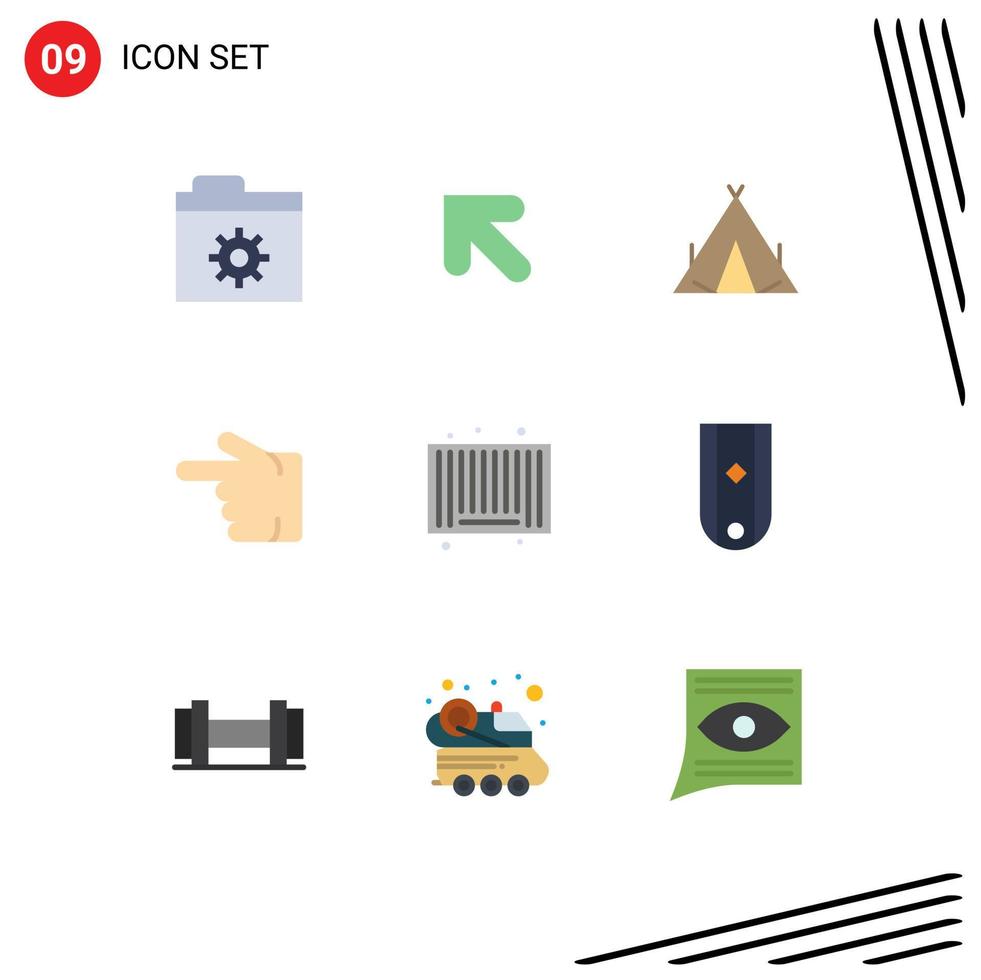 paquete de iconos vectoriales de stock de 9 signos y símbolos de línea para elementos de diseño vectorial editables a mano de código de barras de tienda de productos de compras vector