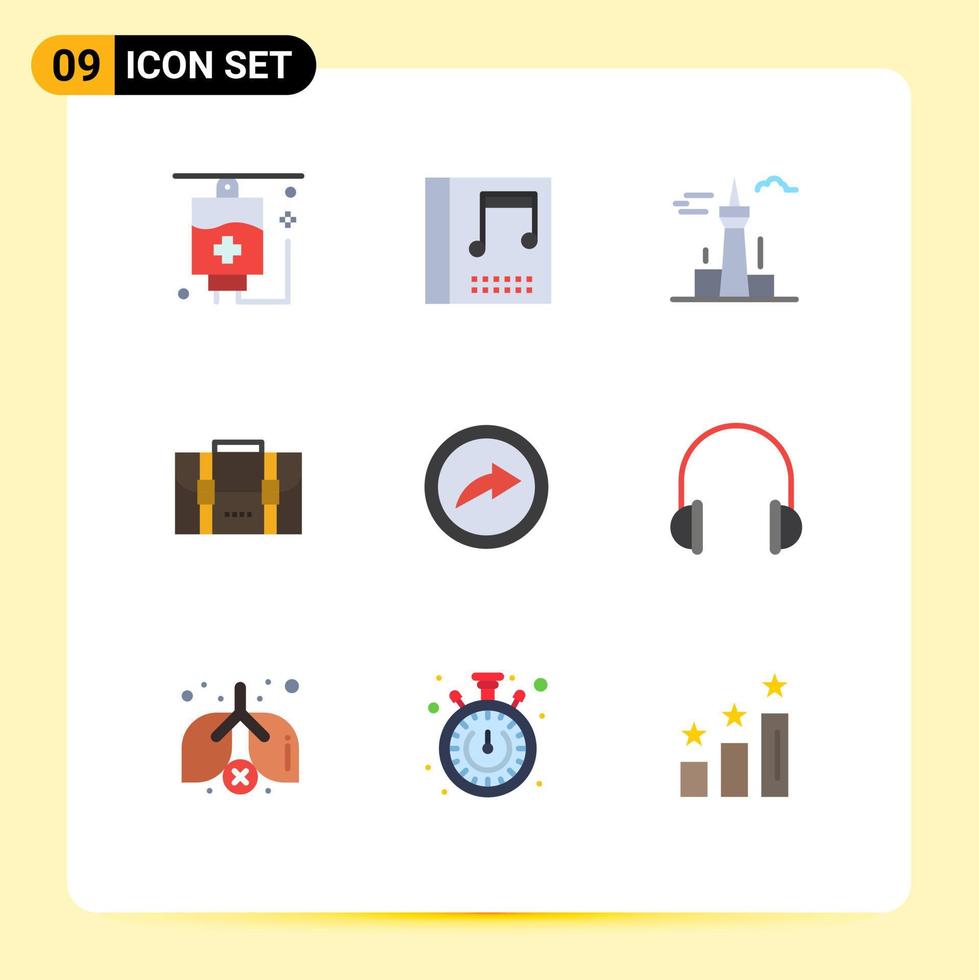 Set of 9 Modern UI Icons Symbols Signs for share export canada office bag Editable Vector Design Elements