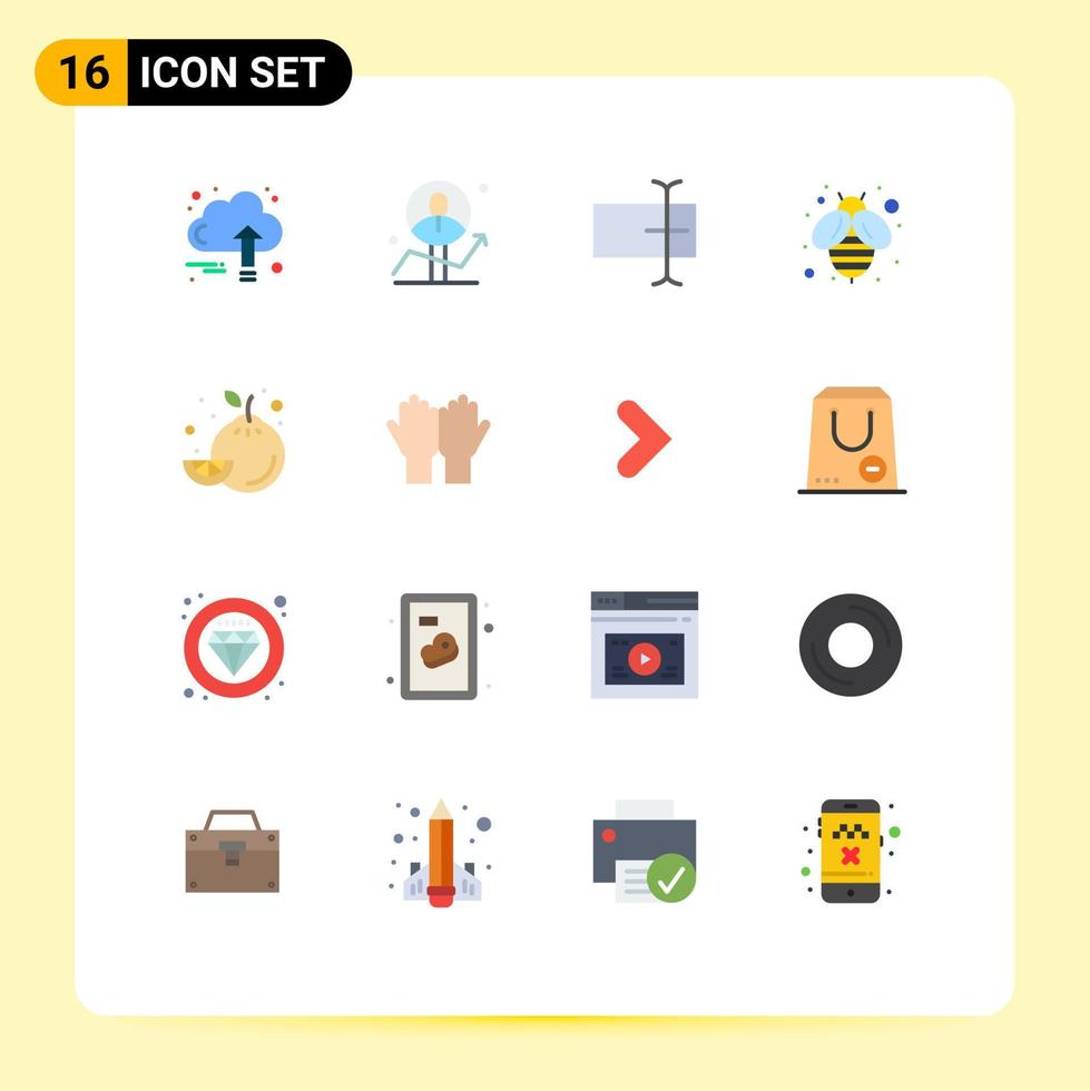 Pictogram Set of 16 Simple Flat Colors of fruit honey analytics fly input Editable Pack of Creative Vector Design Elements