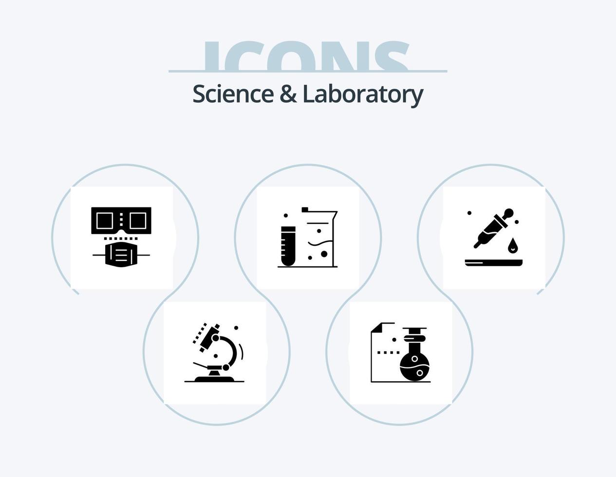 Science Glyph Icon Pack 5 Icon Design. . . flasks. science. dropper vector