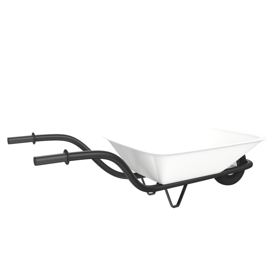 3D Rendering Of Wheelbarrow Object png