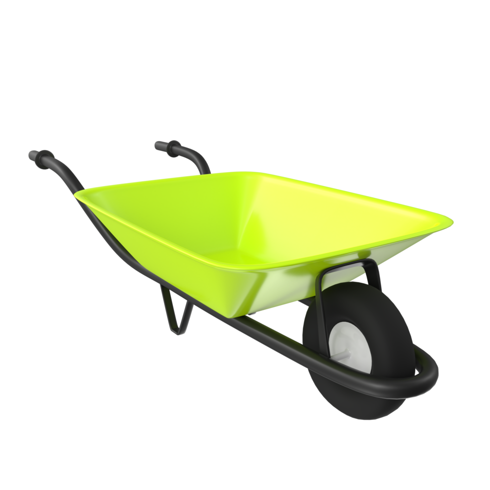 3D Rendering Of Wheelbarrow Object png