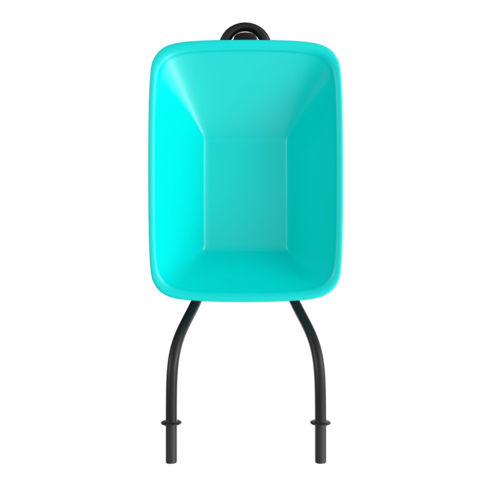 3D Rendering Of Wheelbarrow Object png