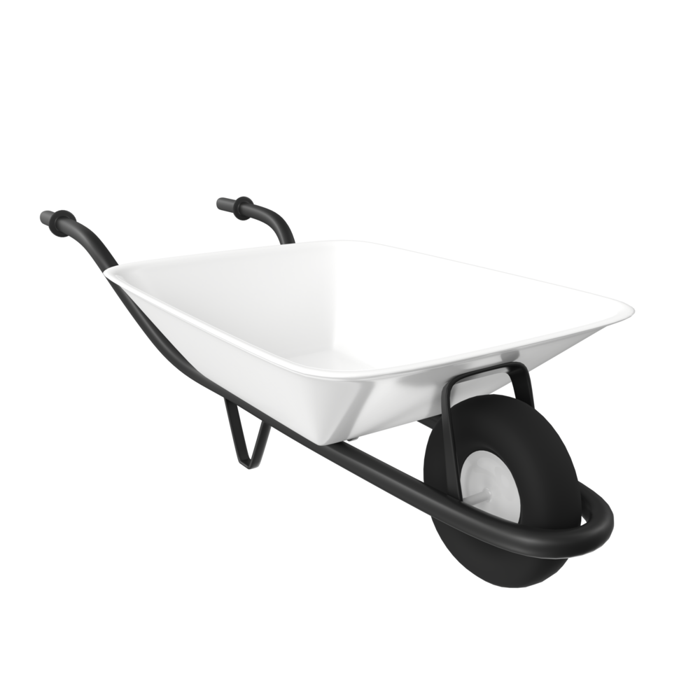 3D Rendering Of Wheelbarrow Object png