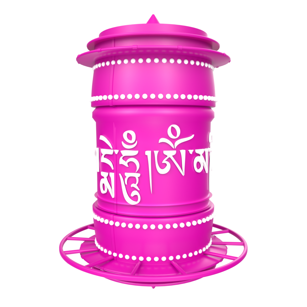 Prayer Wheel isolated on transparent png