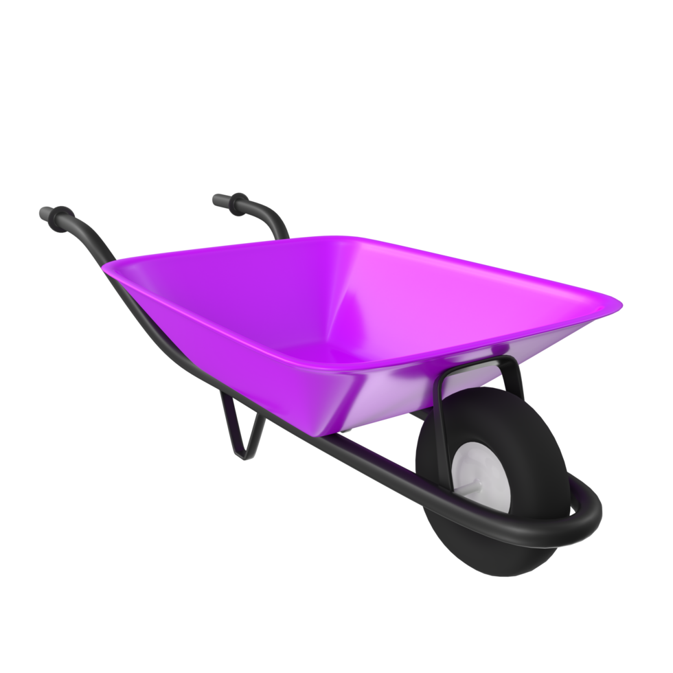 3D Rendering Of Wheelbarrow Object png