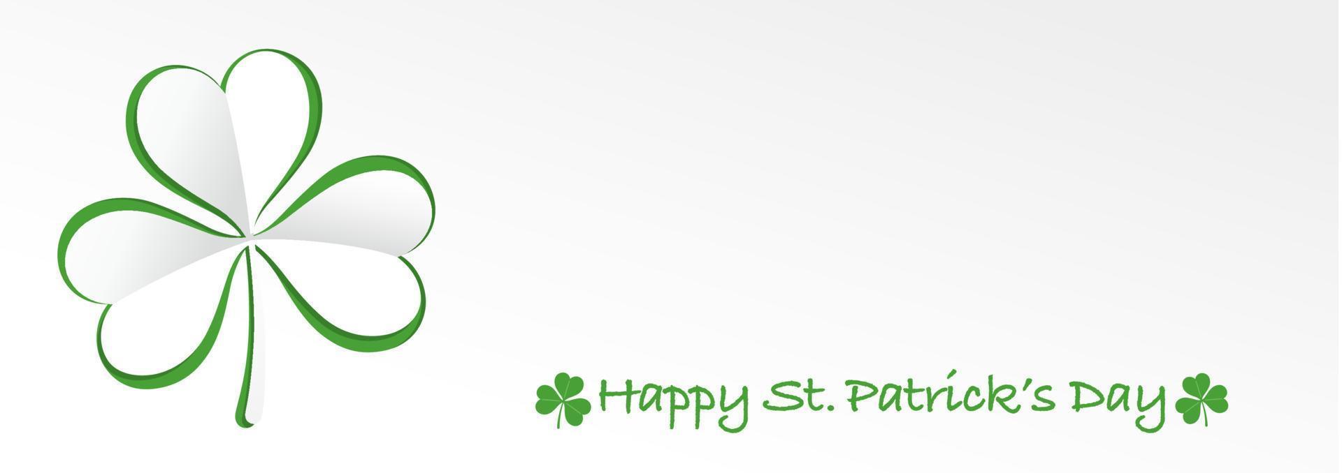 Vector St. Patricks Day Greeting Card Template With A 3-D Relief Clover Symbol.