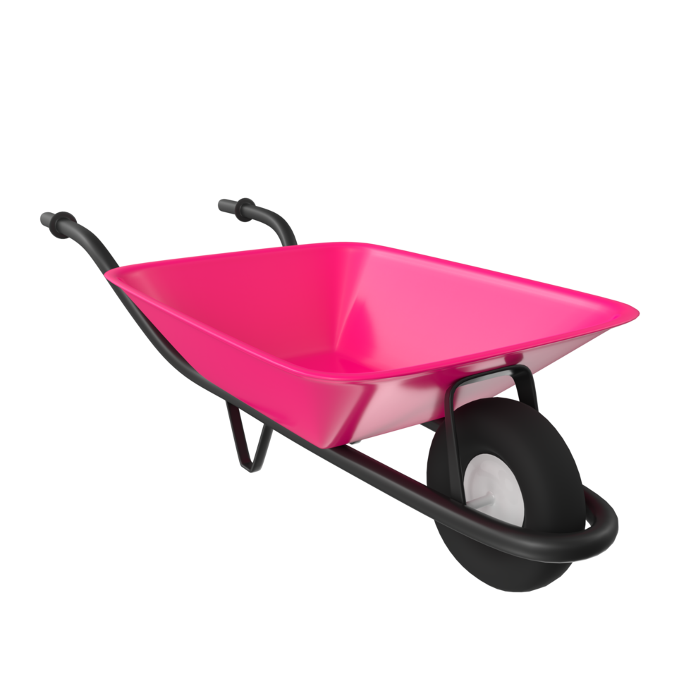 3D Rendering Of Wheelbarrow Object png