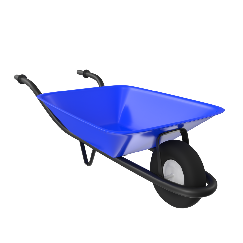 3D Rendering Of Wheelbarrow Object png