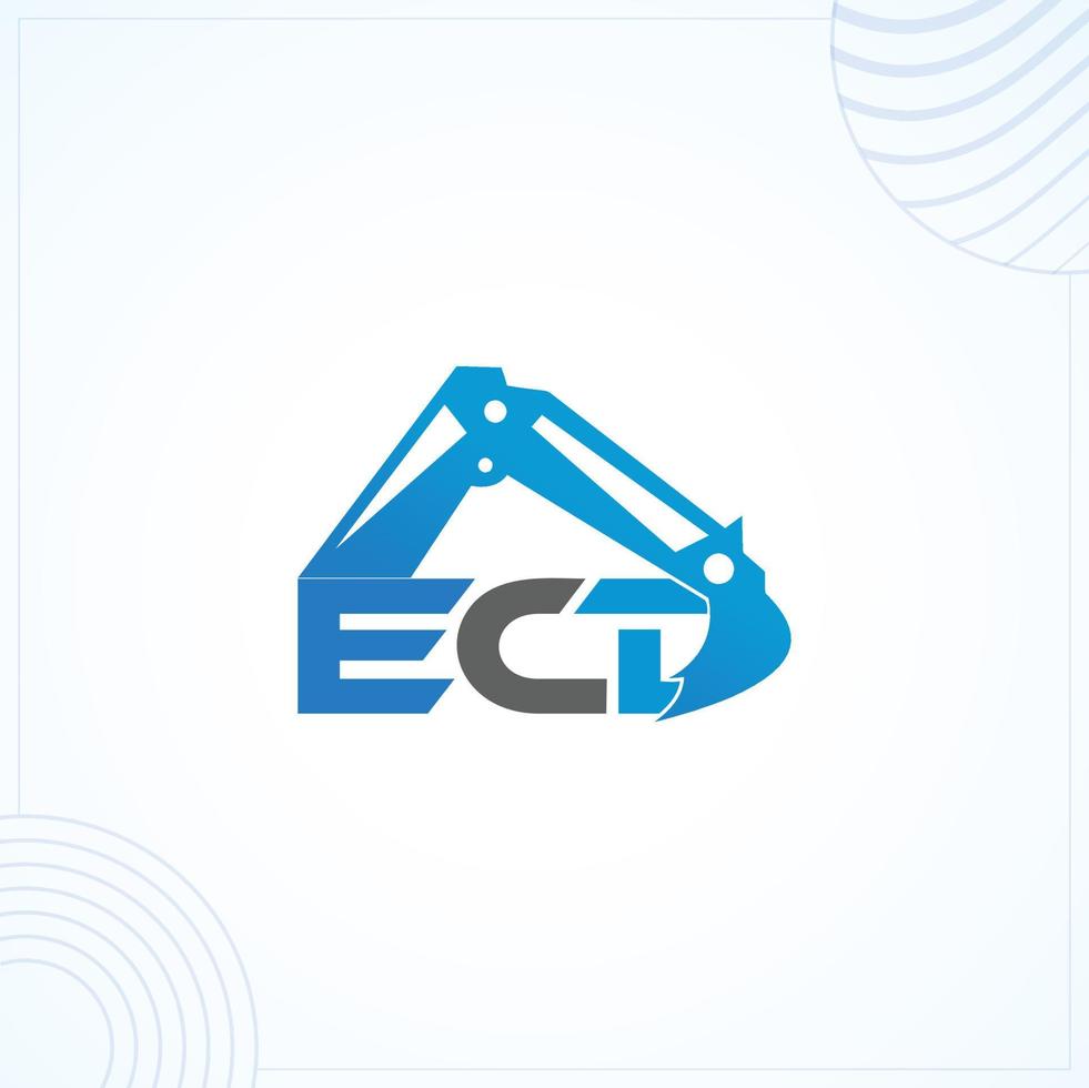 ECD Excavator Contruction Logo Template In Modern Creative Minimal Style Vector Design