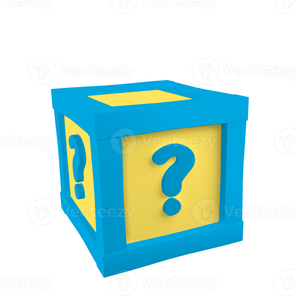 Mystery Box 3D rendering isolated on transparent background. Ui UX icon design web and app trend png