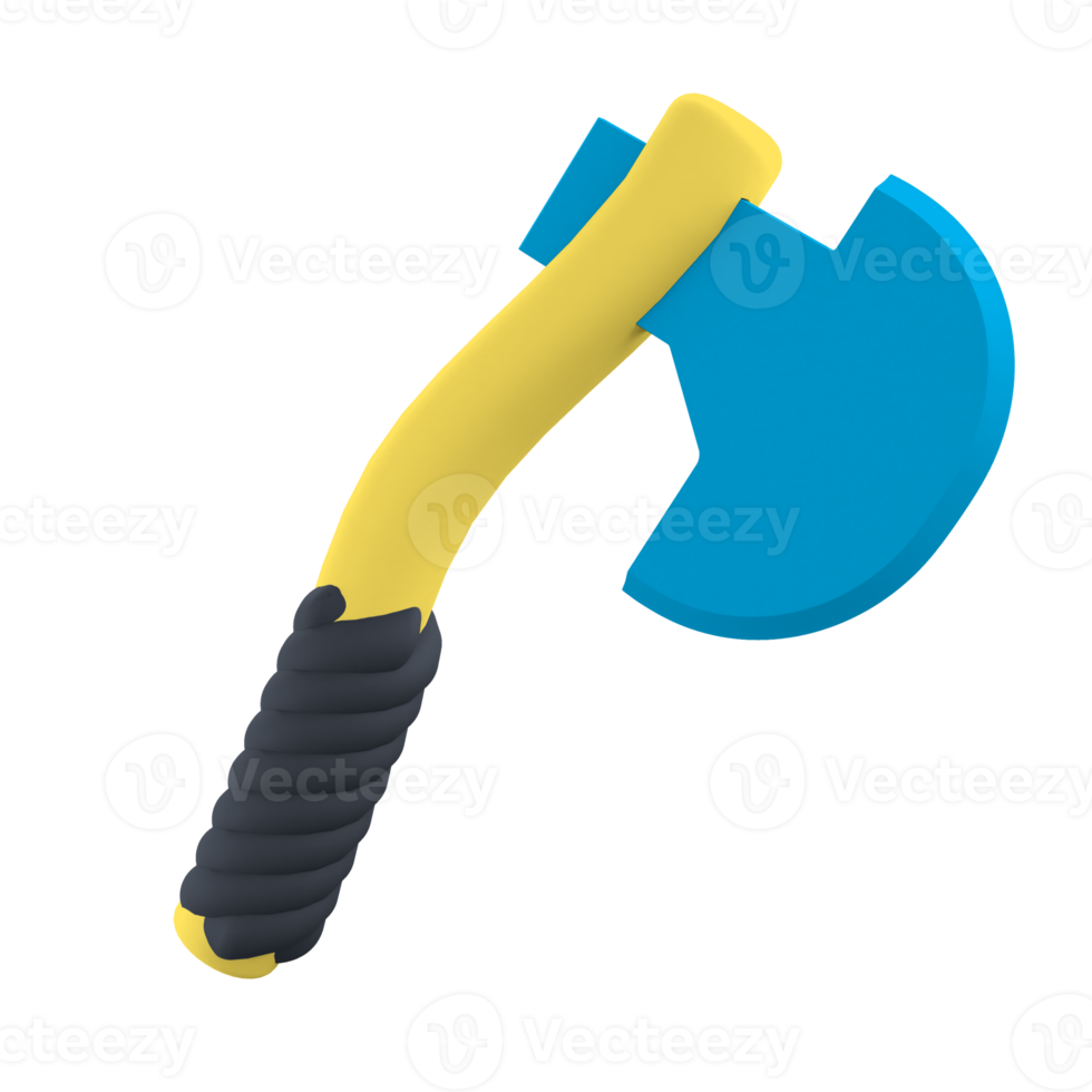 Axt 3D-Rendering isoliert auf transparentem Hintergrund. ui ux icon design web- und app-trend png