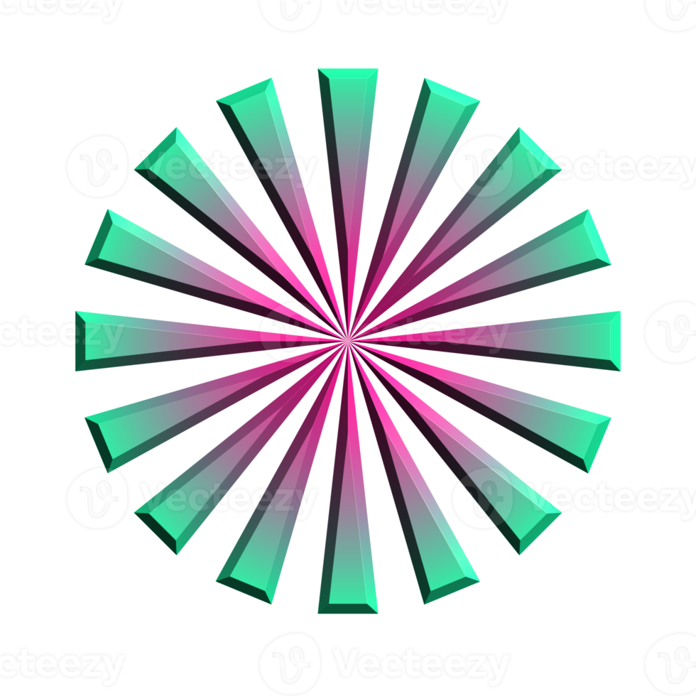 feu d'artifice étoile dégradé 3d png