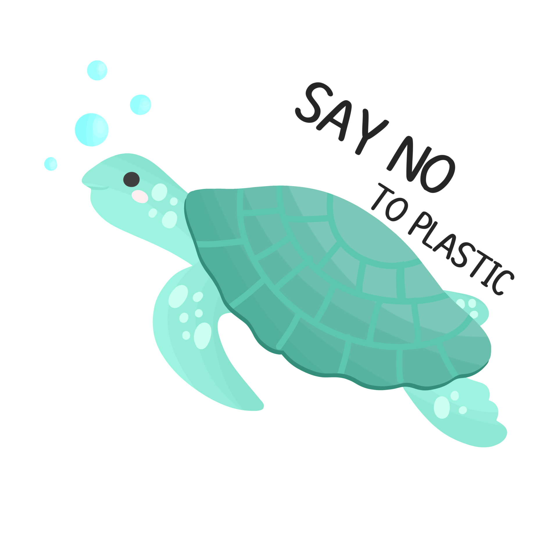 Free Turtle poster with say no plastic, save sea animal environment  protection and save world 17345892 PNG with Transparent Background