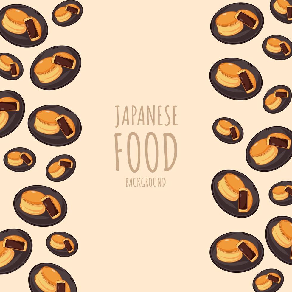 cartoon imagawayaki, japanese food frame border background vector