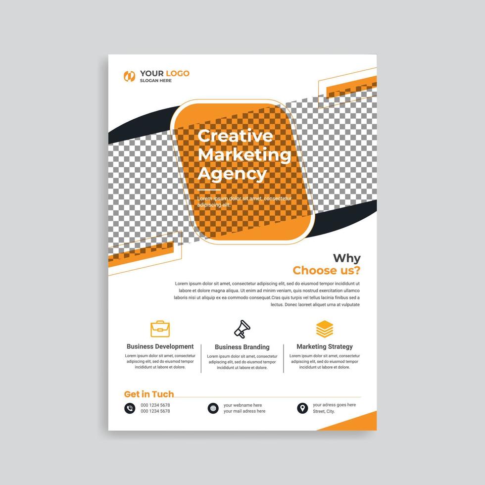 Corporate business flyer design and brochure cover page template vector