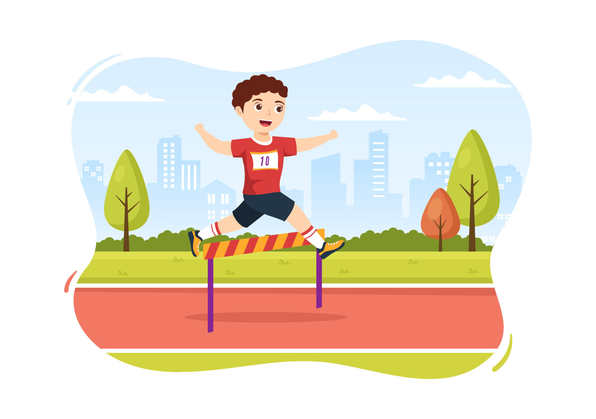 Kids Athlete Run Hurdle Long Jump Sportsman Game Illustration in Obstacle  Running for Web Banner or Landing Page in Cartoon Hand Drawn Templates  17346302 Vector Art at Vecteezy