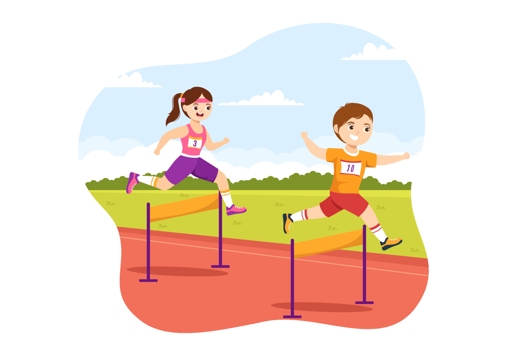 Kids Athlete Run Hurdle Long Jump Sportsman Game Illustration in Obstacle  Running for Web Banner or Landing Page in Cartoon Hand Drawn Templates  17346302 Vector Art at Vecteezy