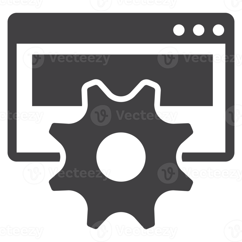 Web browser with gear icon png