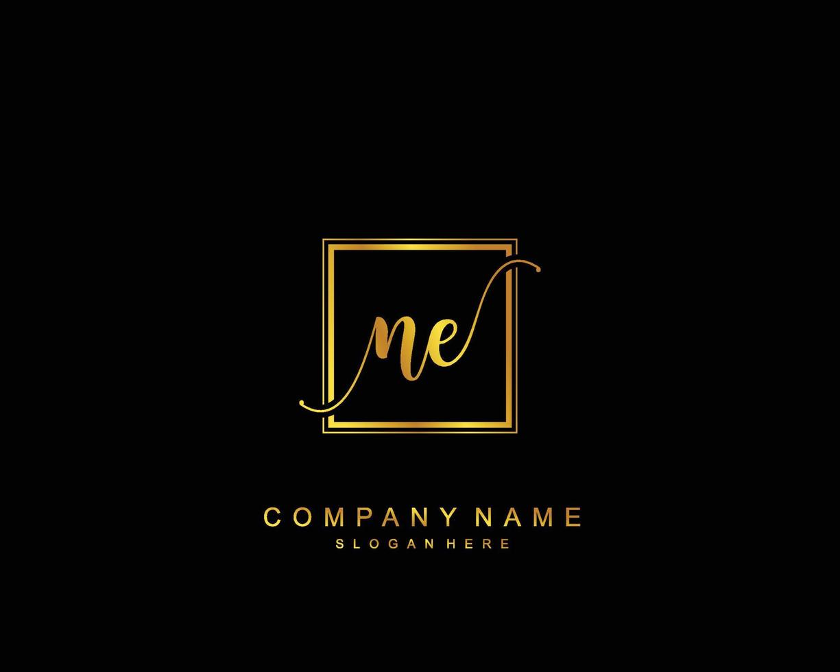 Initial NE beauty monogram and elegant logo design, handwriting logo of initial signature, wedding, fashion, floral and botanical with creative template. vector