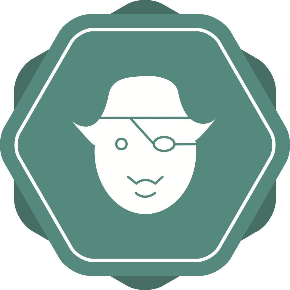 icono de glifo de vector pirata único