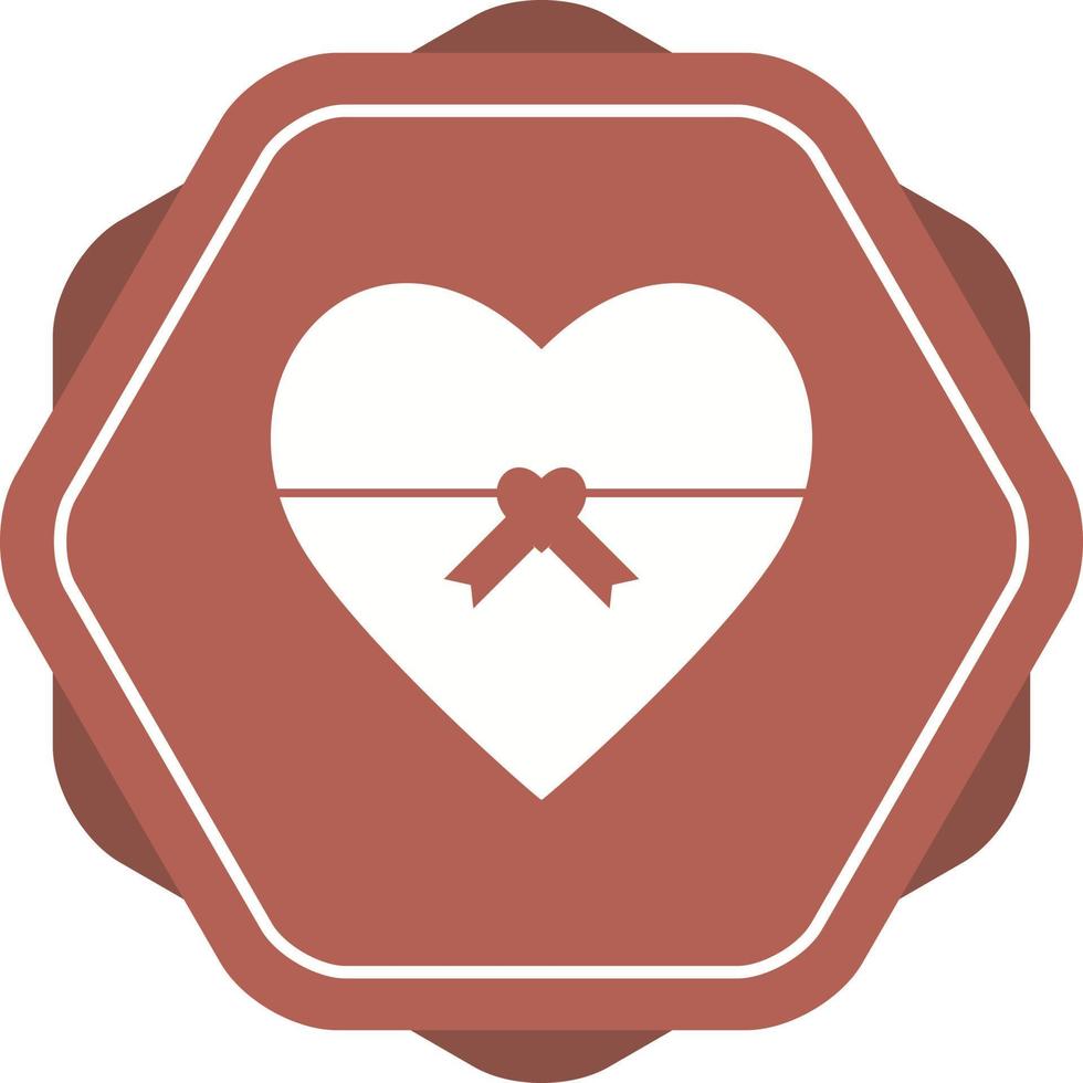 icono de glifo de vector de regalo único en forma de corazón