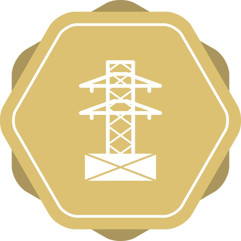 icono de glifo de vector de torre de electricidad único