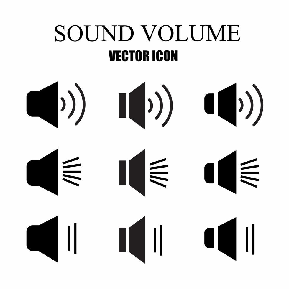 Volume symbol icon template set. Stock vector illustration.