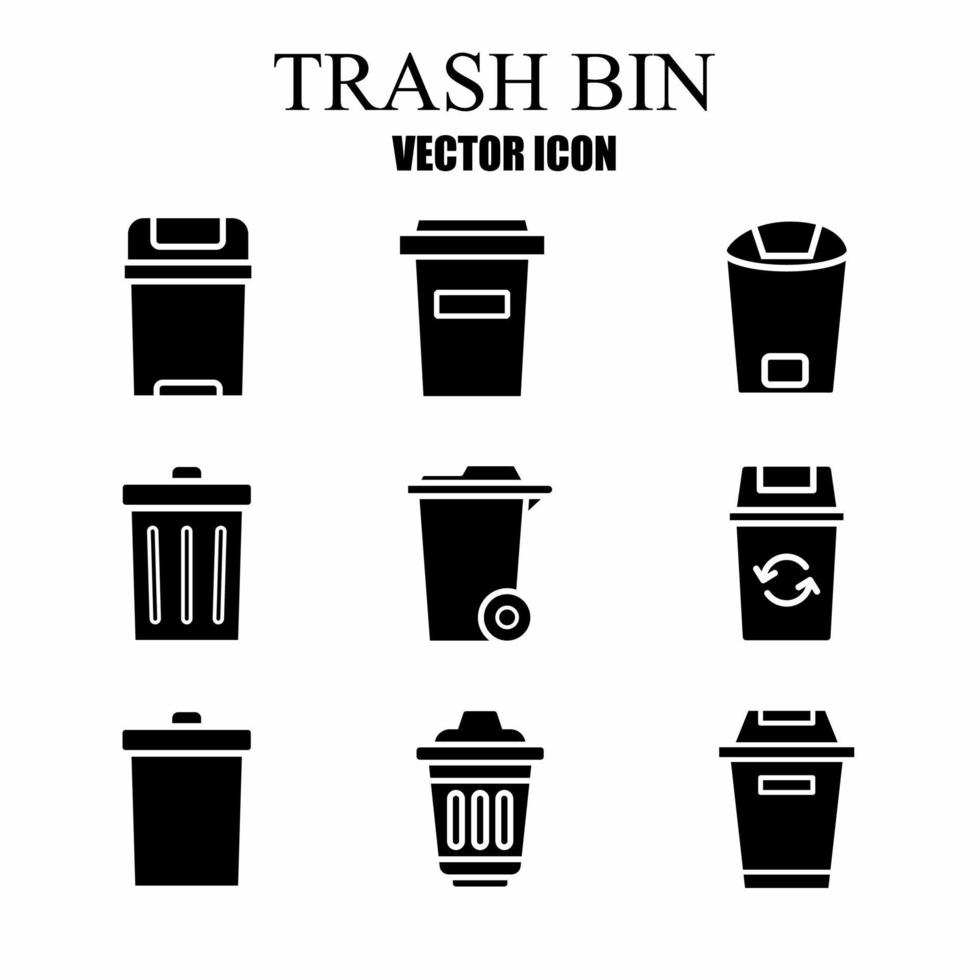 Trash bin. Trash icon. Stock vector illustration.