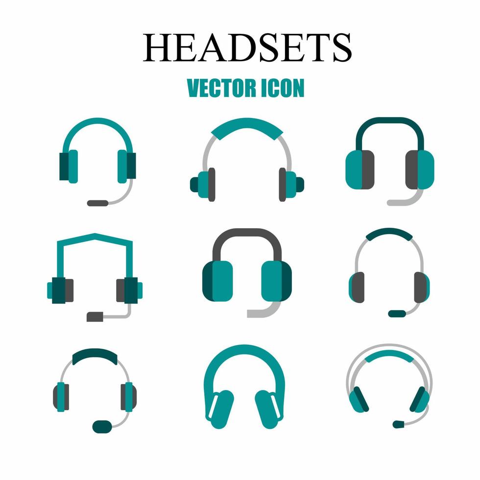 Headset illustration. Headset icon template set. Stock vector. vector