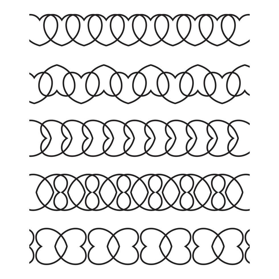 Vector vintage border and scroll elements. Love vector design element