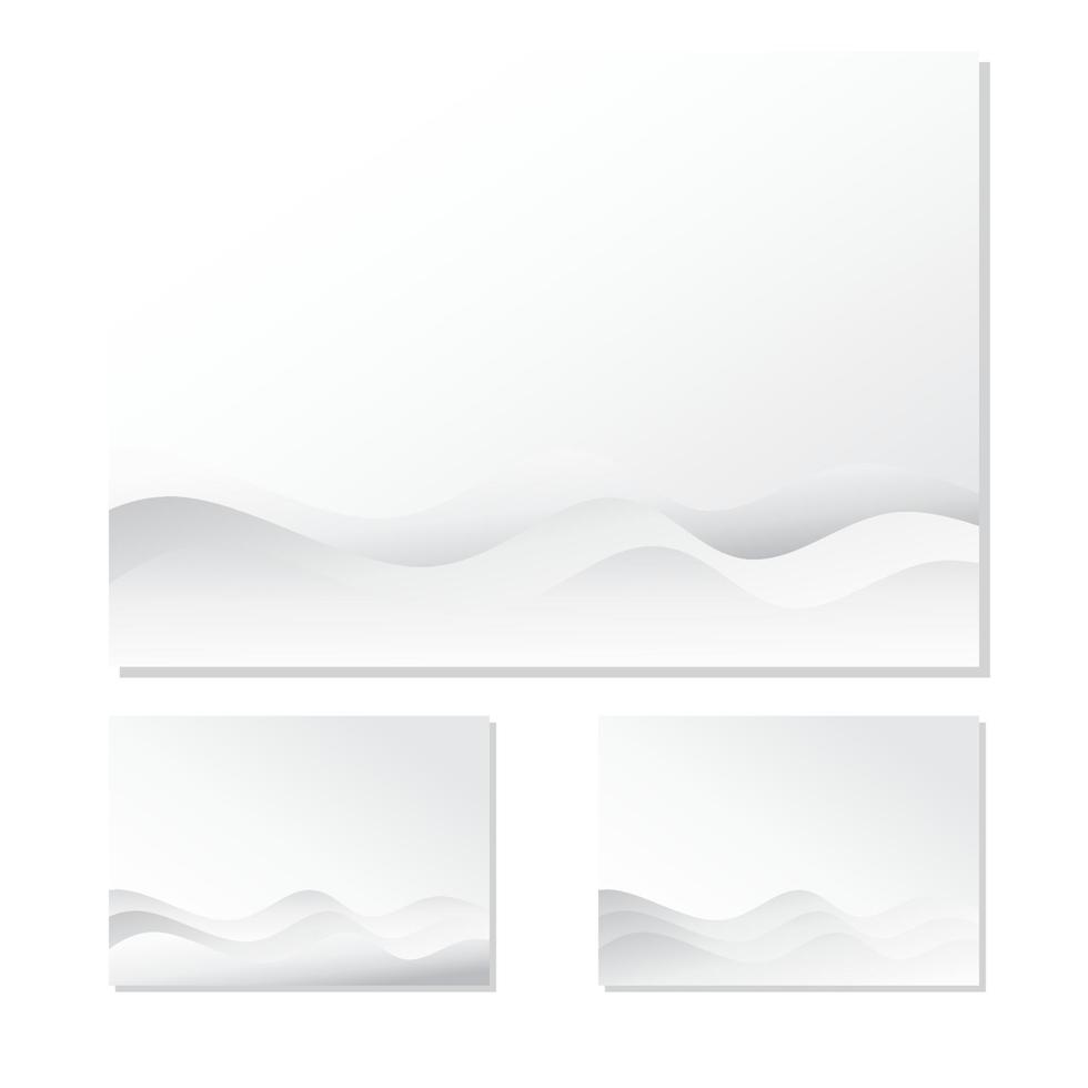 Abstract gradient wave gray white background. Template for design vector