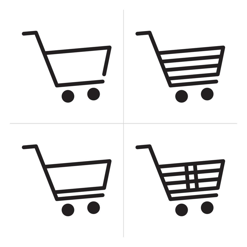 Vector shopping cart icon collection set