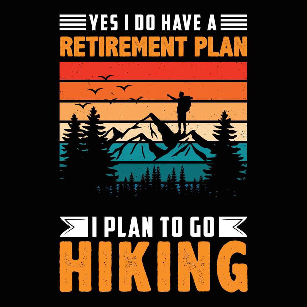 Hiking vector T-shirt design.