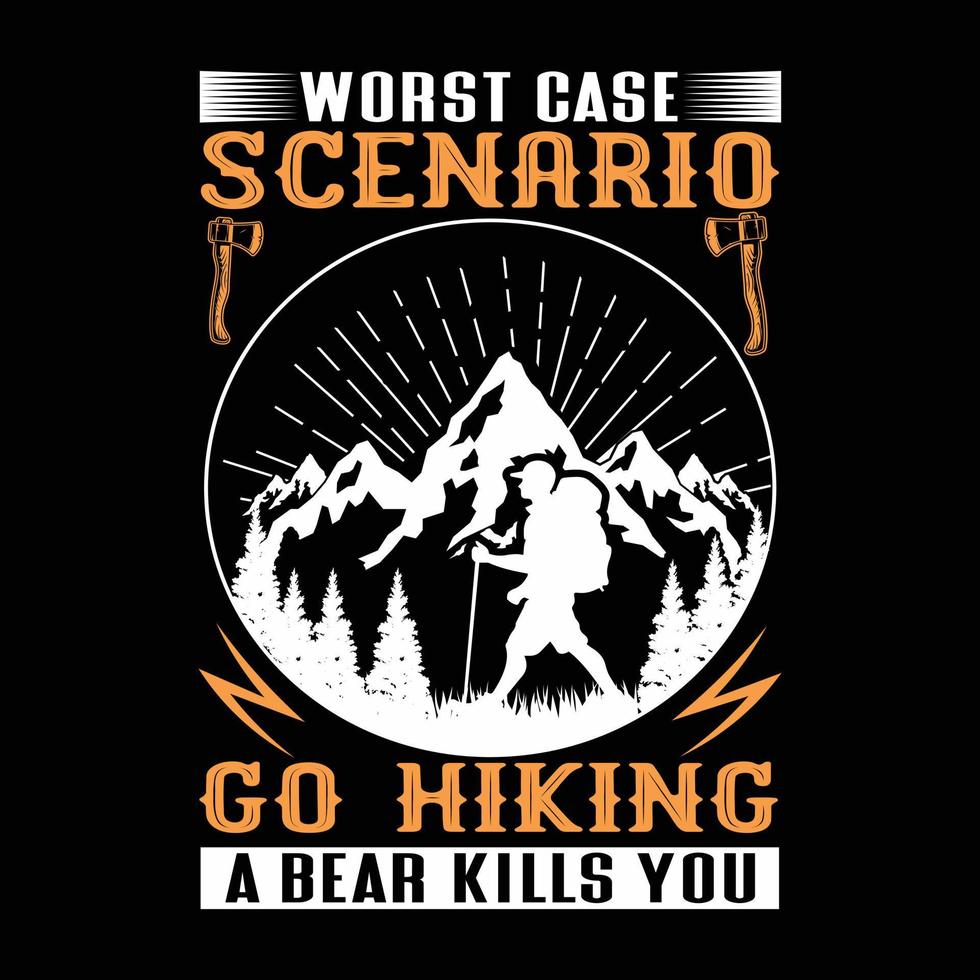 Hiking vector T-shirt design.