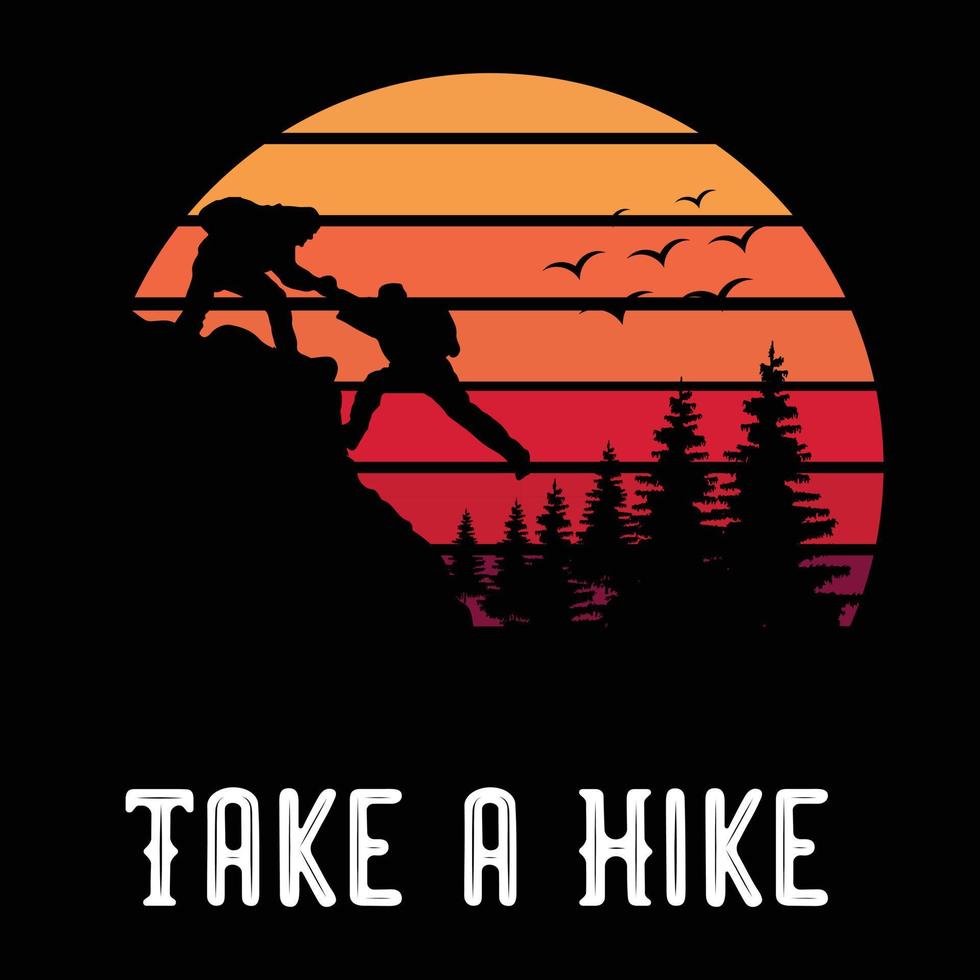 Hiking vector T-shirt design.