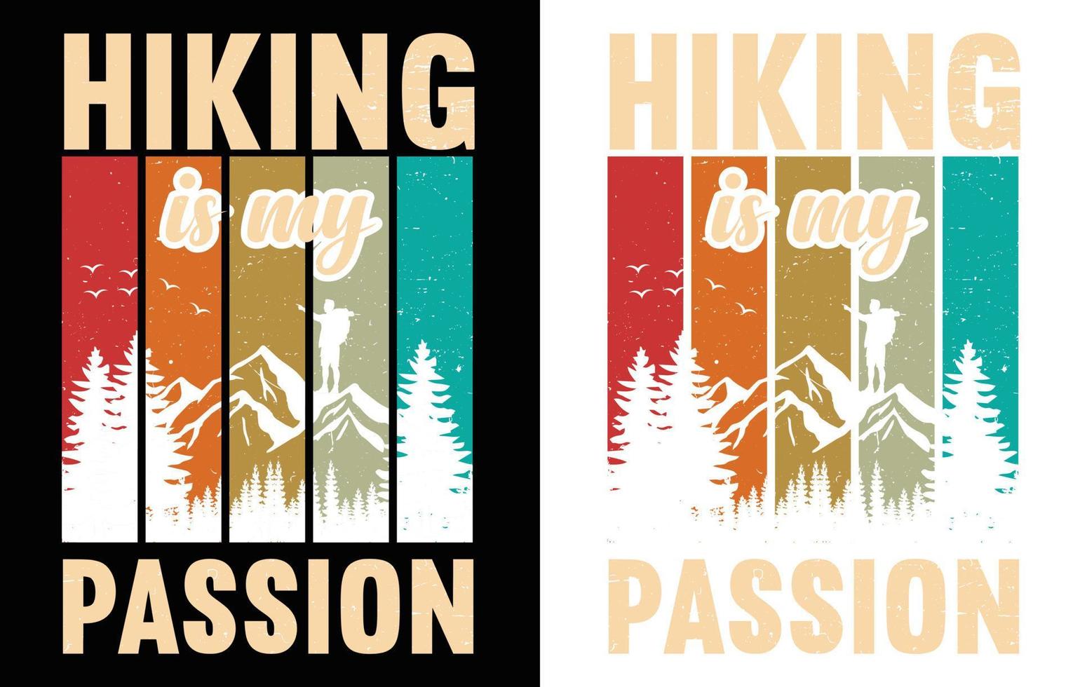 Hiking vector T-shirt design.