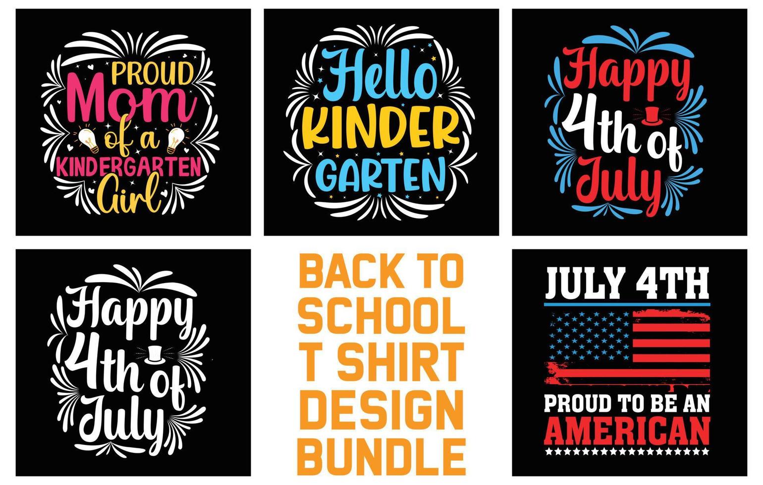 Back to School T shirt design Bundle. vector