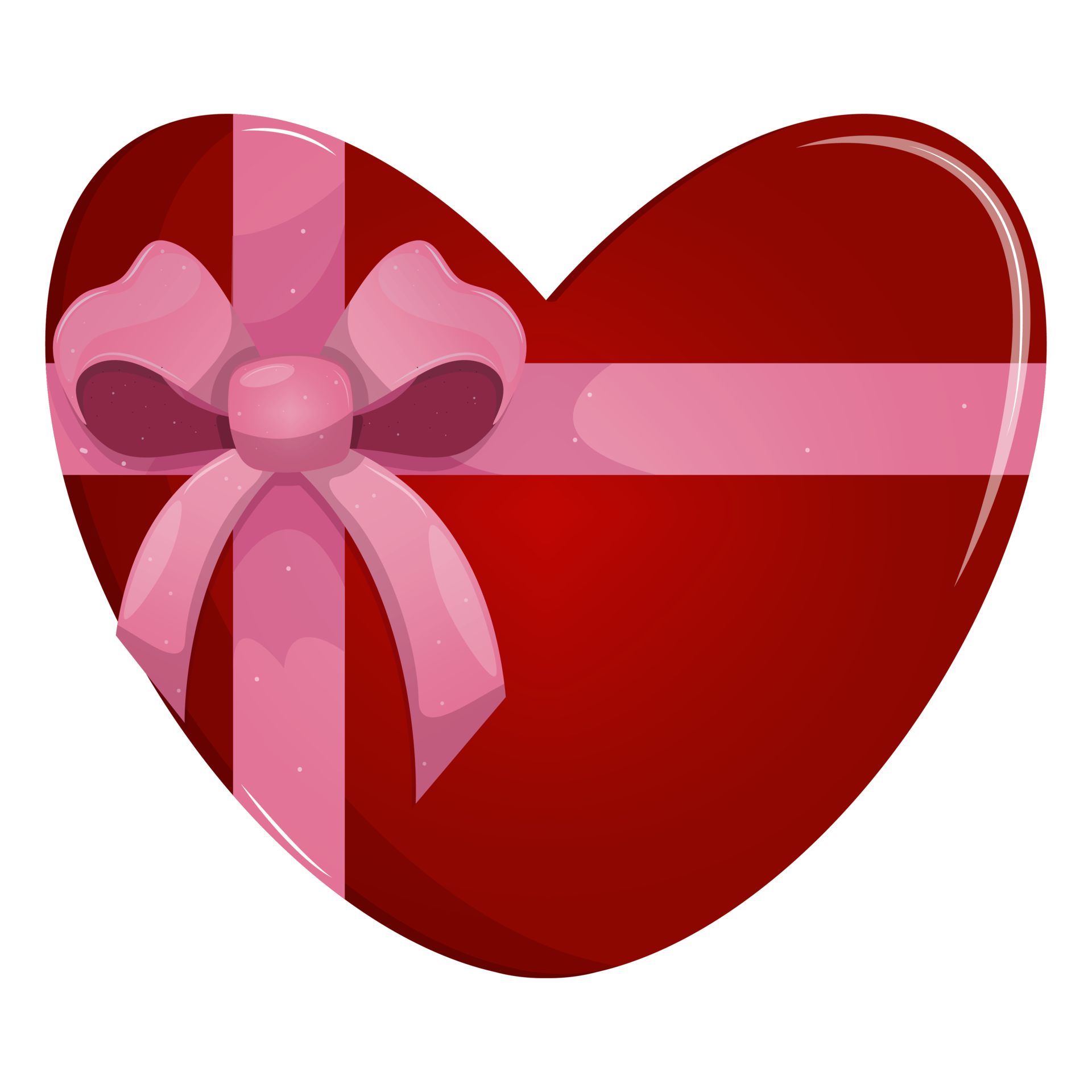 Heart-shaped box with pink bow on top png download - 2440*2164